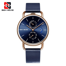 Ben Nevis BN4010G Quartz Business Men Watch  Waterproof Sport Genuine Leather Moon Phase Wrist Watch for Men erkek kol saati